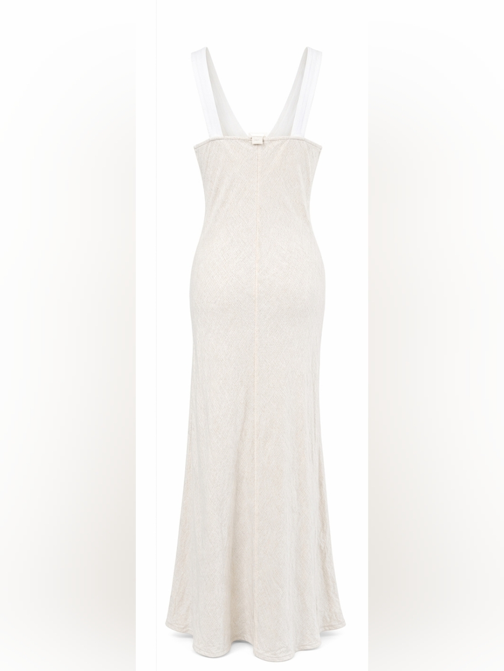 Linen Blend Maxi Dress Sleeveless Cross Back Vacation Beach Resort Size L - Picture 5 of 11